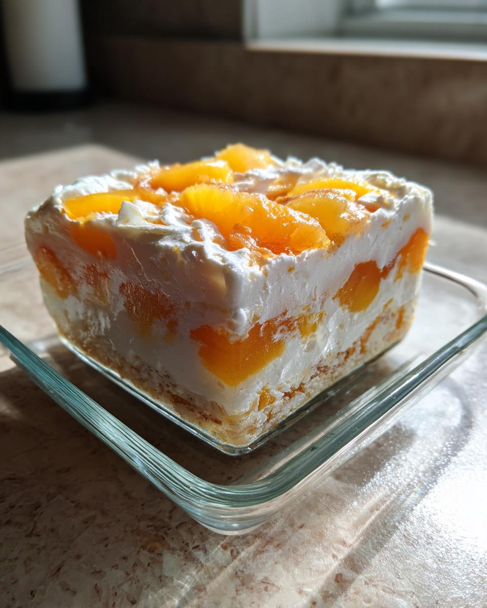 Peach and Cream Cheese Gelatin Dessert - detail 1