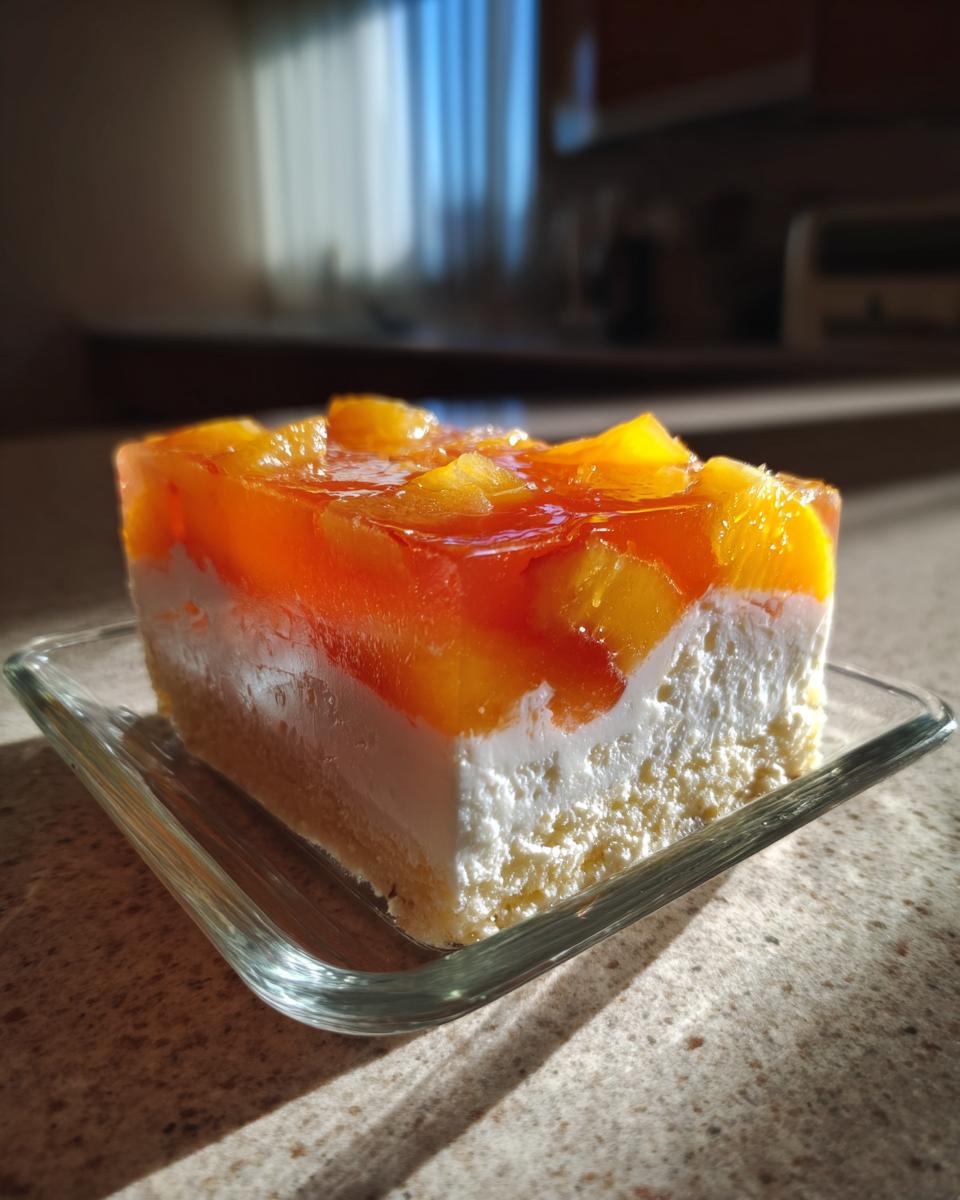 Peach and Cream Cheese Gelatin Dessert - detail 2