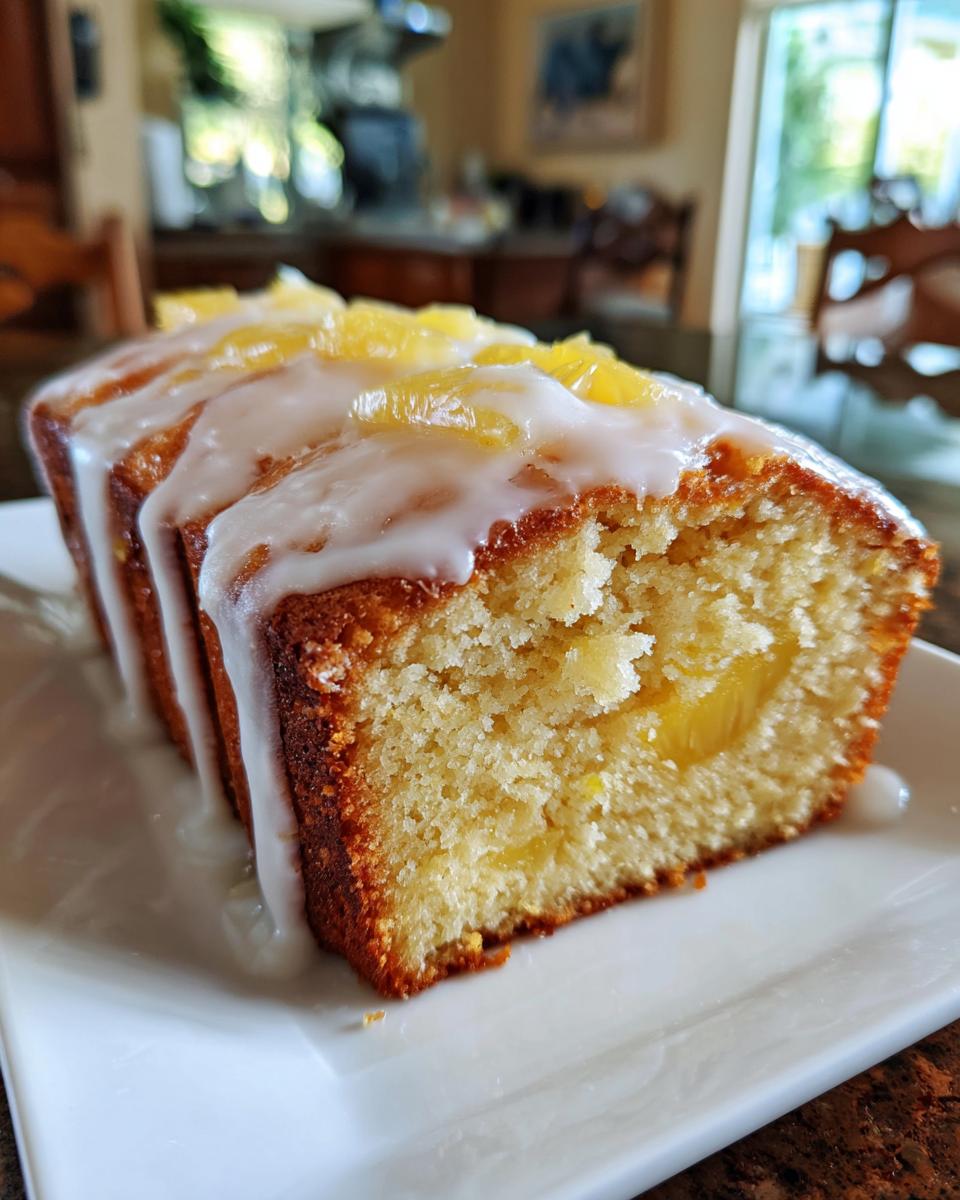 Pineapple Pound Cake with Pineapple Glaze - detail 2