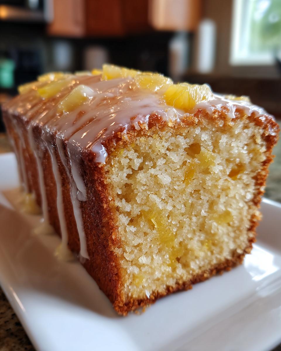 Pineapple Pound Cake with Pineapple Glaze - detail 3