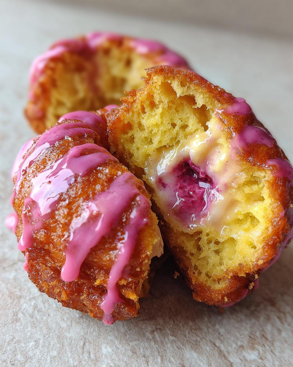 Raspberry Cheesecake Stuffed Donuts - detail 2