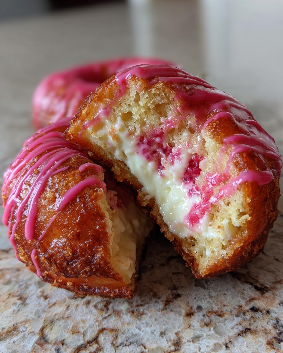 Raspberry Cheesecake Stuffed Donuts - detail 4