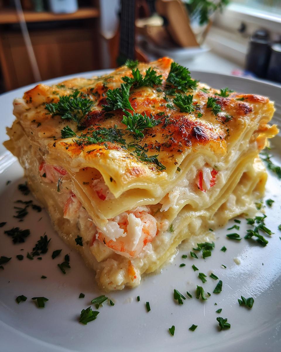 Seafood Lasagna with Shrimp and Crab for Christmas - detail 2