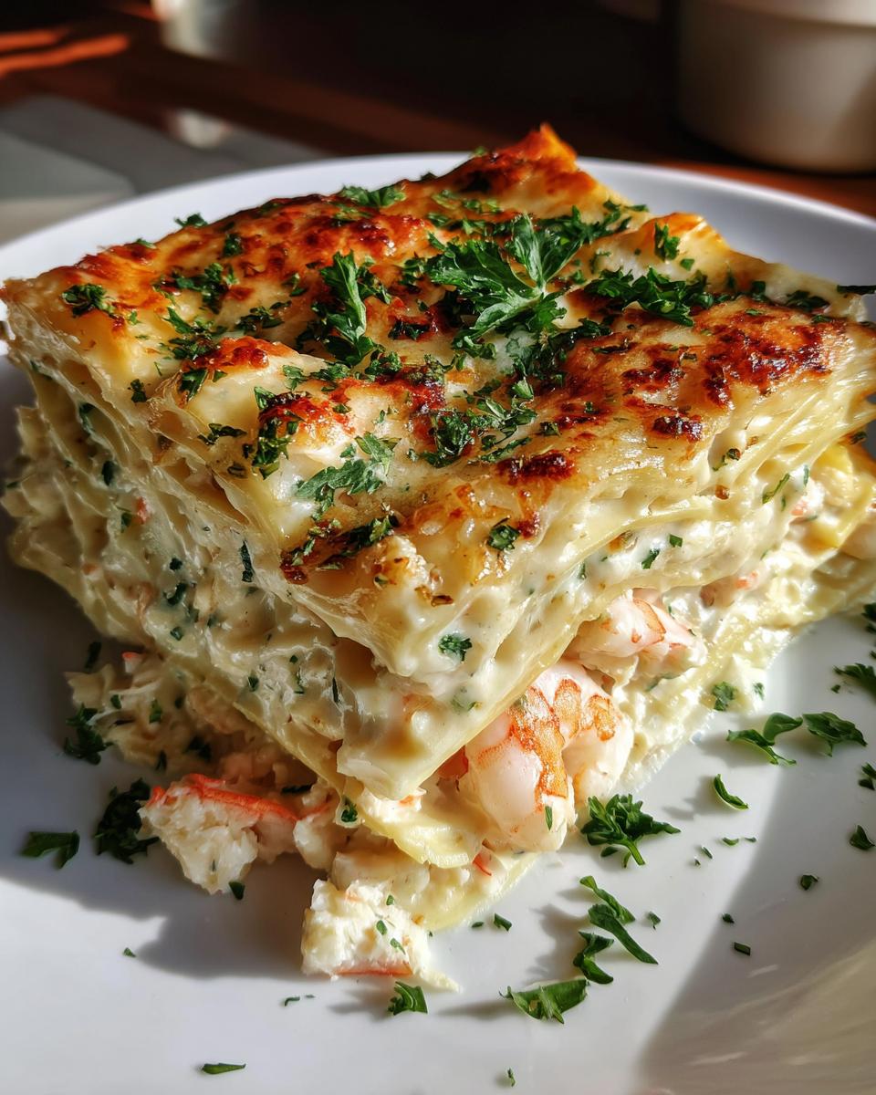 Seafood Lasagna with Shrimp and Crab for Christmas - detail 3