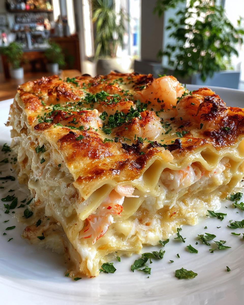 Seafood Lasagna with Shrimp and Crab for Christmas - detail 3