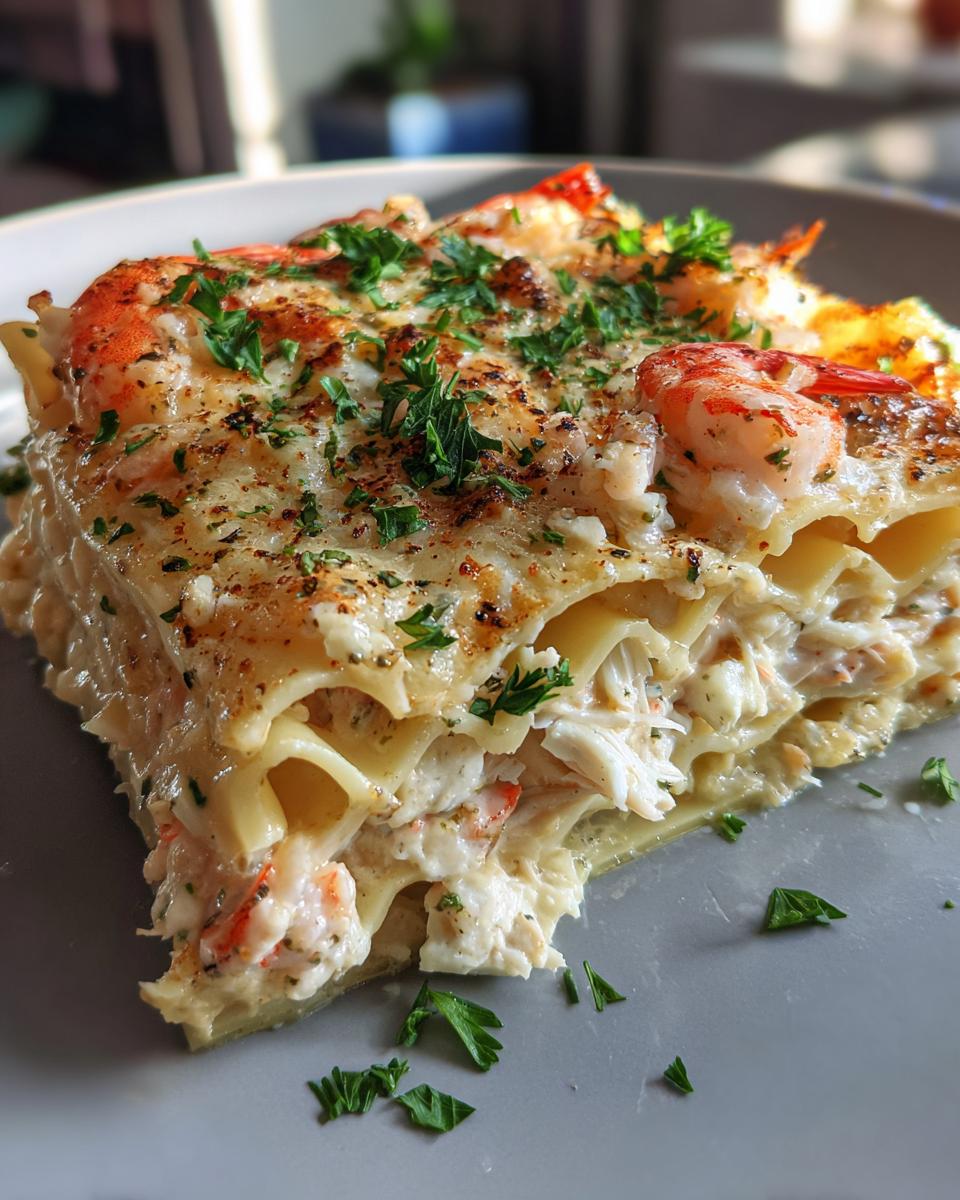 Seafood Lasagna with Shrimp and Crab for Christmas - detail 4