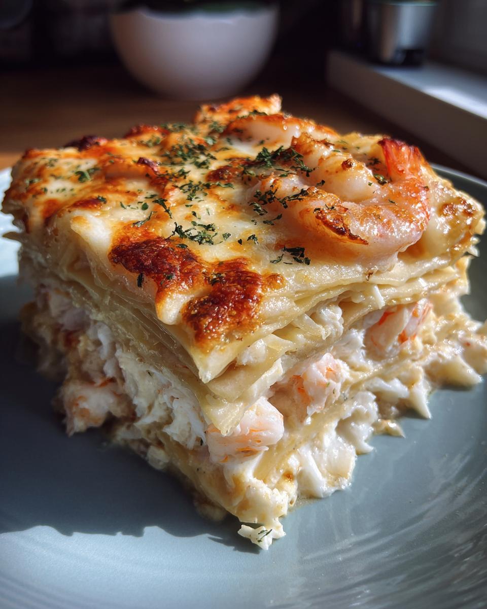 Seafood Lasagna with Shrimp and Crab for Christmas - detail 4