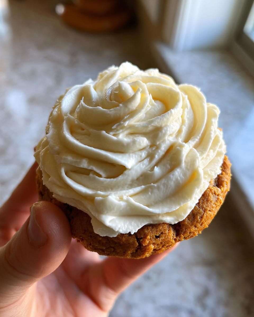 Soft Pumpkin Cookies with Cream Cheese Frosting for Thanksgiving - detail 1