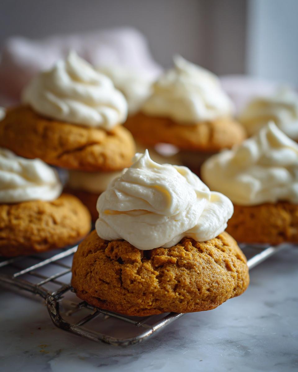 Soft Pumpkin Cookies with Cream Cheese Frosting for Thanksgiving - detail 1