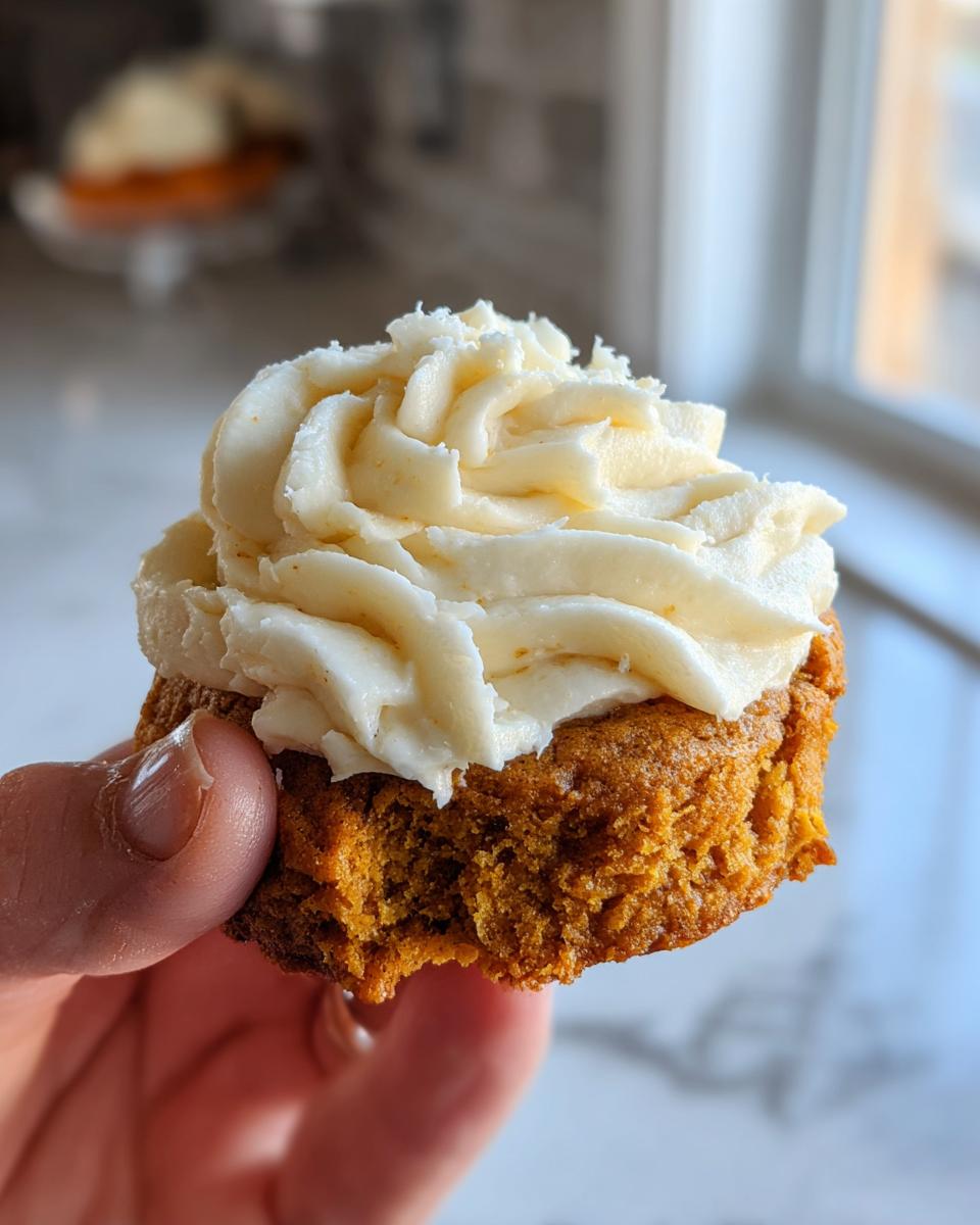 Soft Pumpkin Cookies with Cream Cheese Frosting for Thanksgiving - detail 4