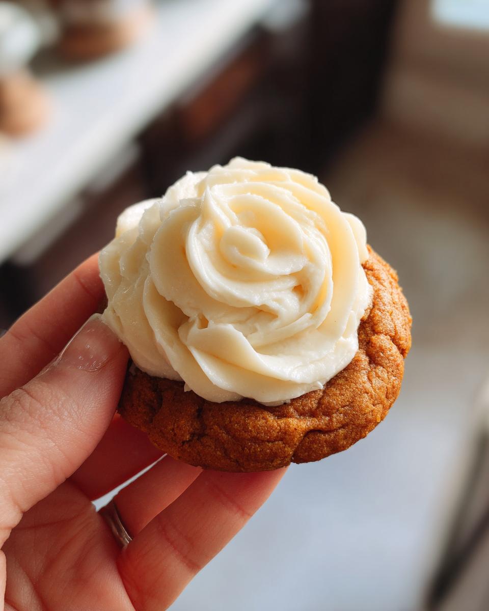 Soft Pumpkin Cookies with Cream Cheese Frosting for Thanksgiving - detail 2