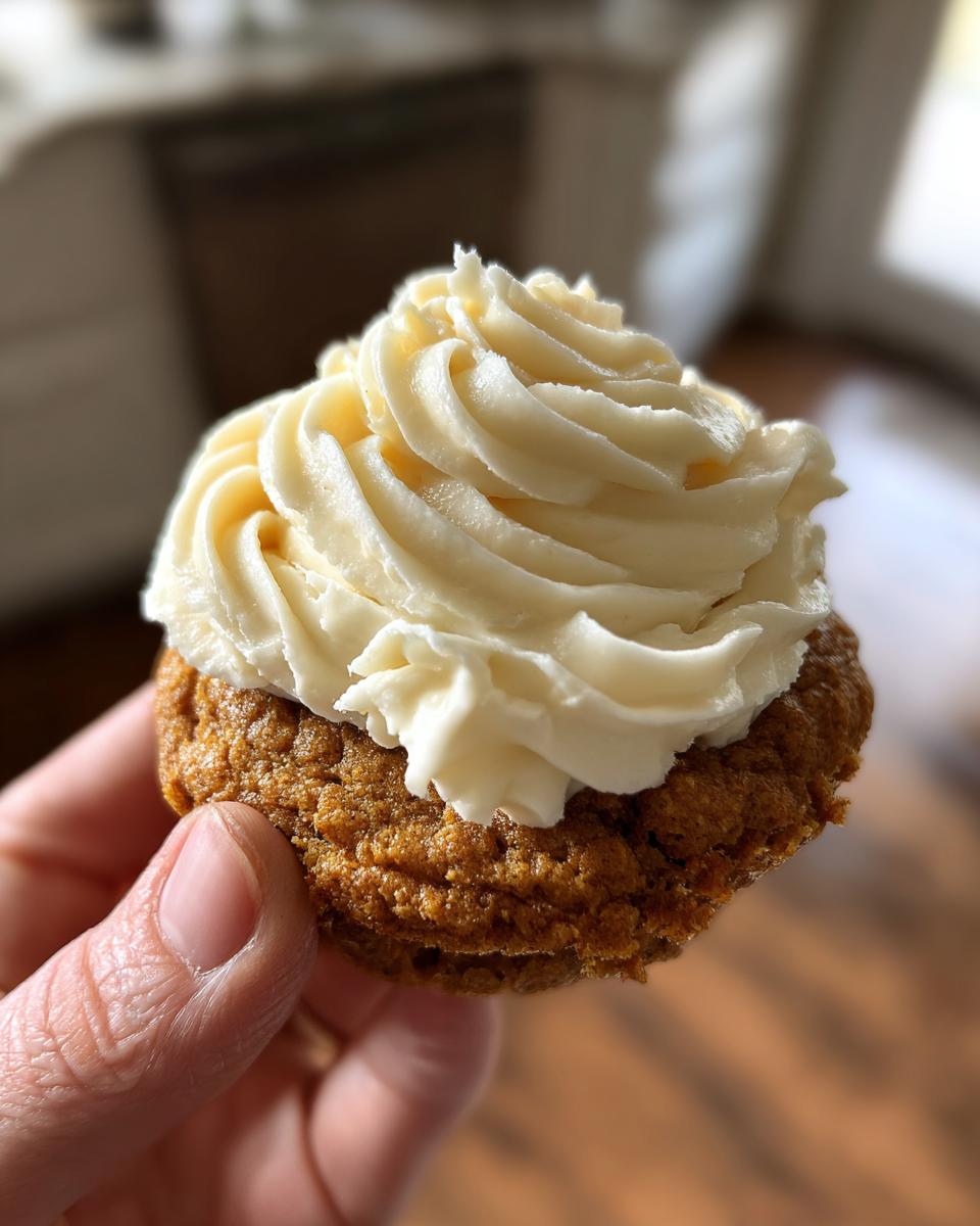 Soft Pumpkin Cookies with Cream Cheese Frosting for Thanksgiving - detail 3