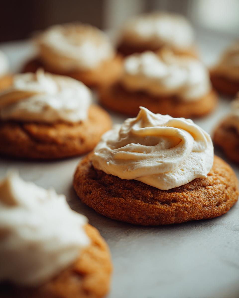 Soft Pumpkin Cookies with Cream Cheese Frosting for Thanksgiving - detail 4