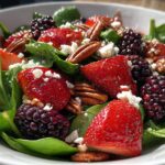 Strawberry Blackberry Spinach Salad with Pecans and Feta