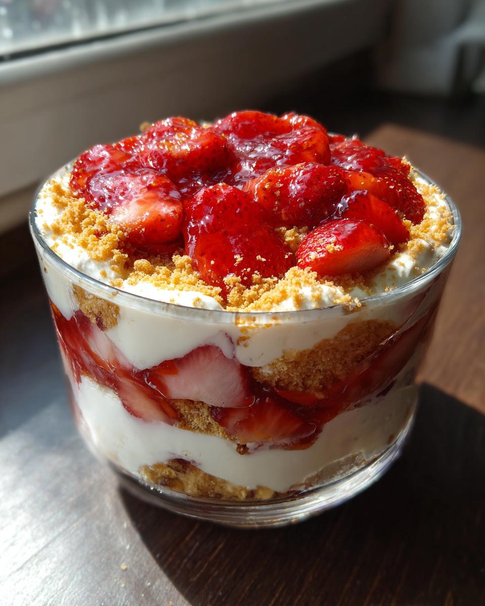 Strawberry Cheesecake Trifle for Christmas - detail 1