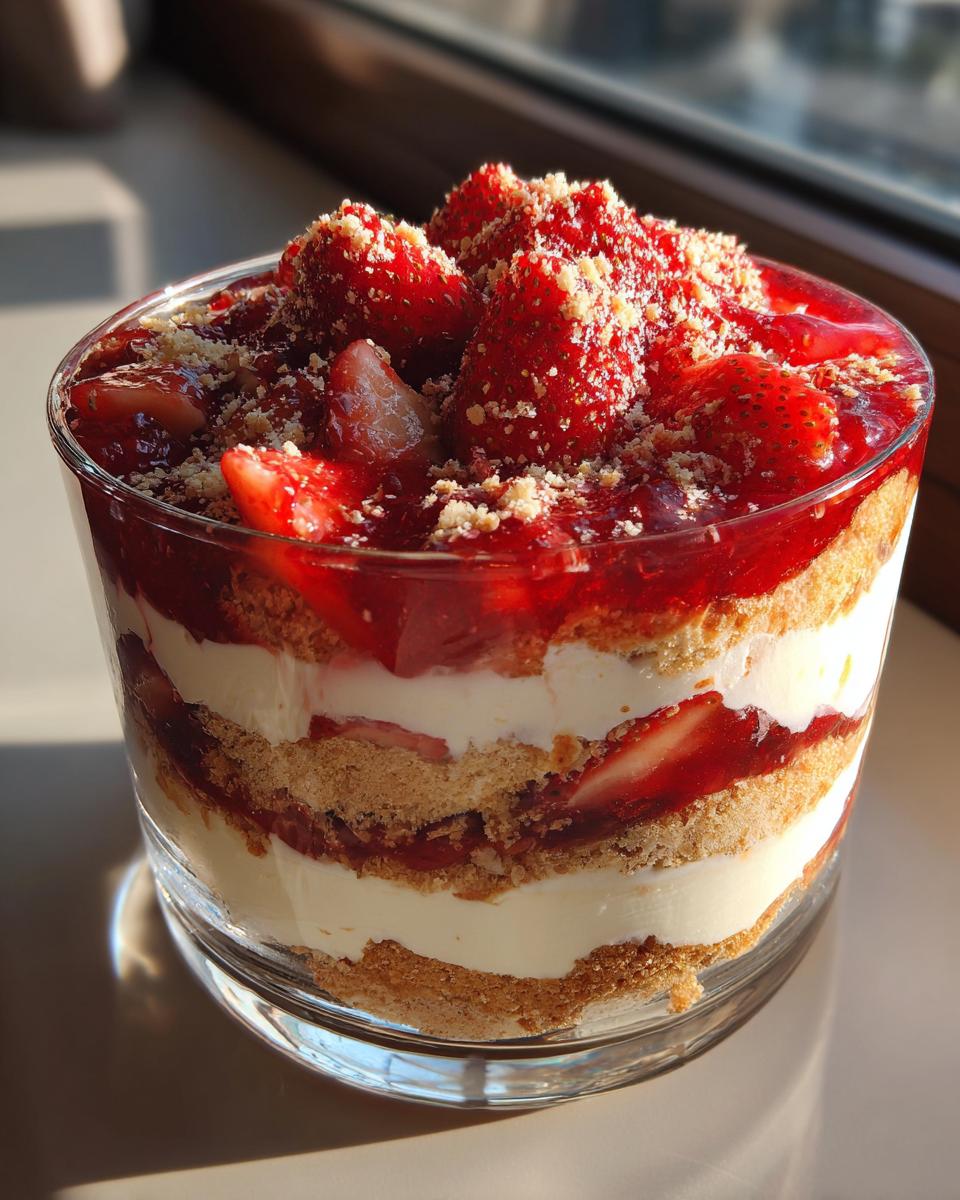 Strawberry Cheesecake Trifle for Christmas - detail 2