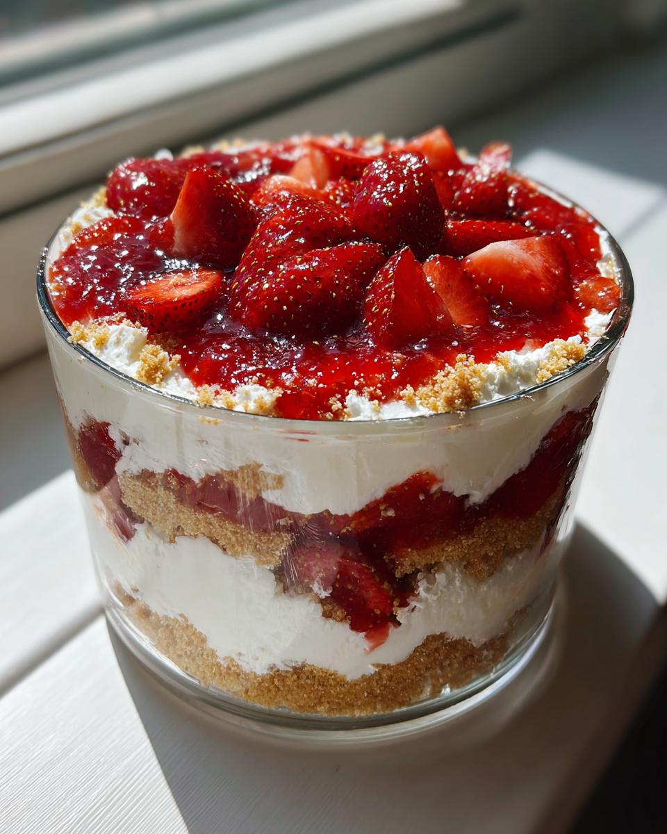 Strawberry Cheesecake Trifle for Christmas - detail 3