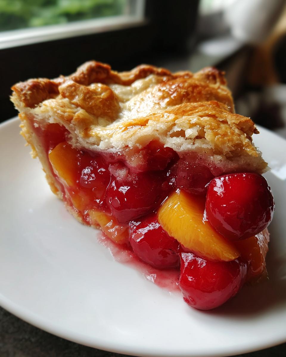 Summer Cherry Peach Pie - detail 1