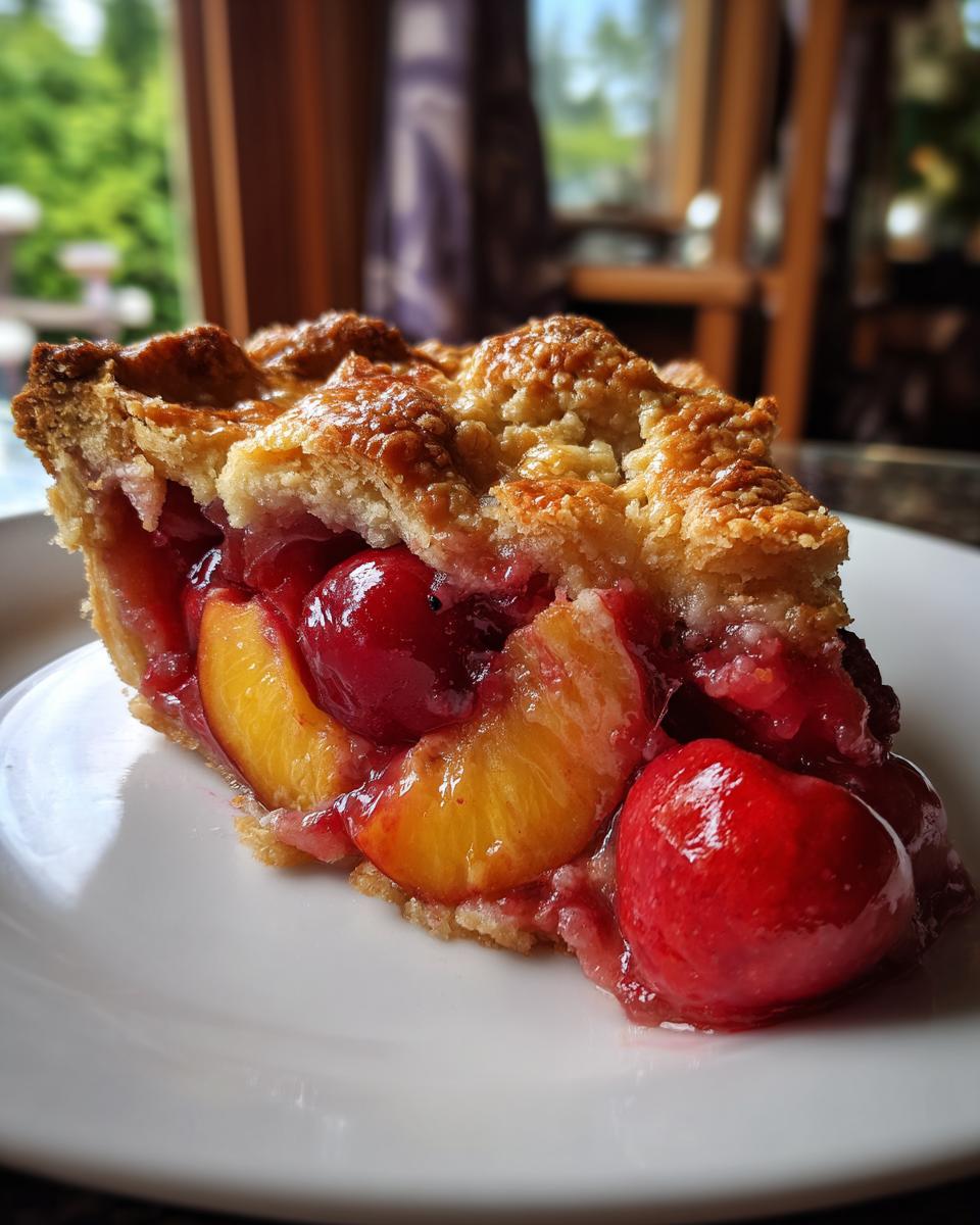 Summer Cherry Peach Pie - detail 2