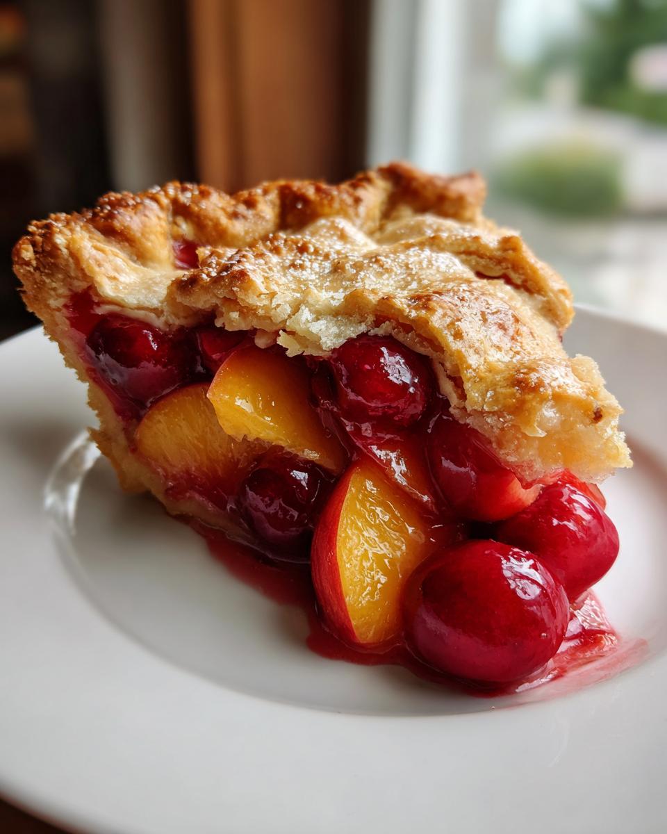 Summer Cherry Peach Pie - detail 3
