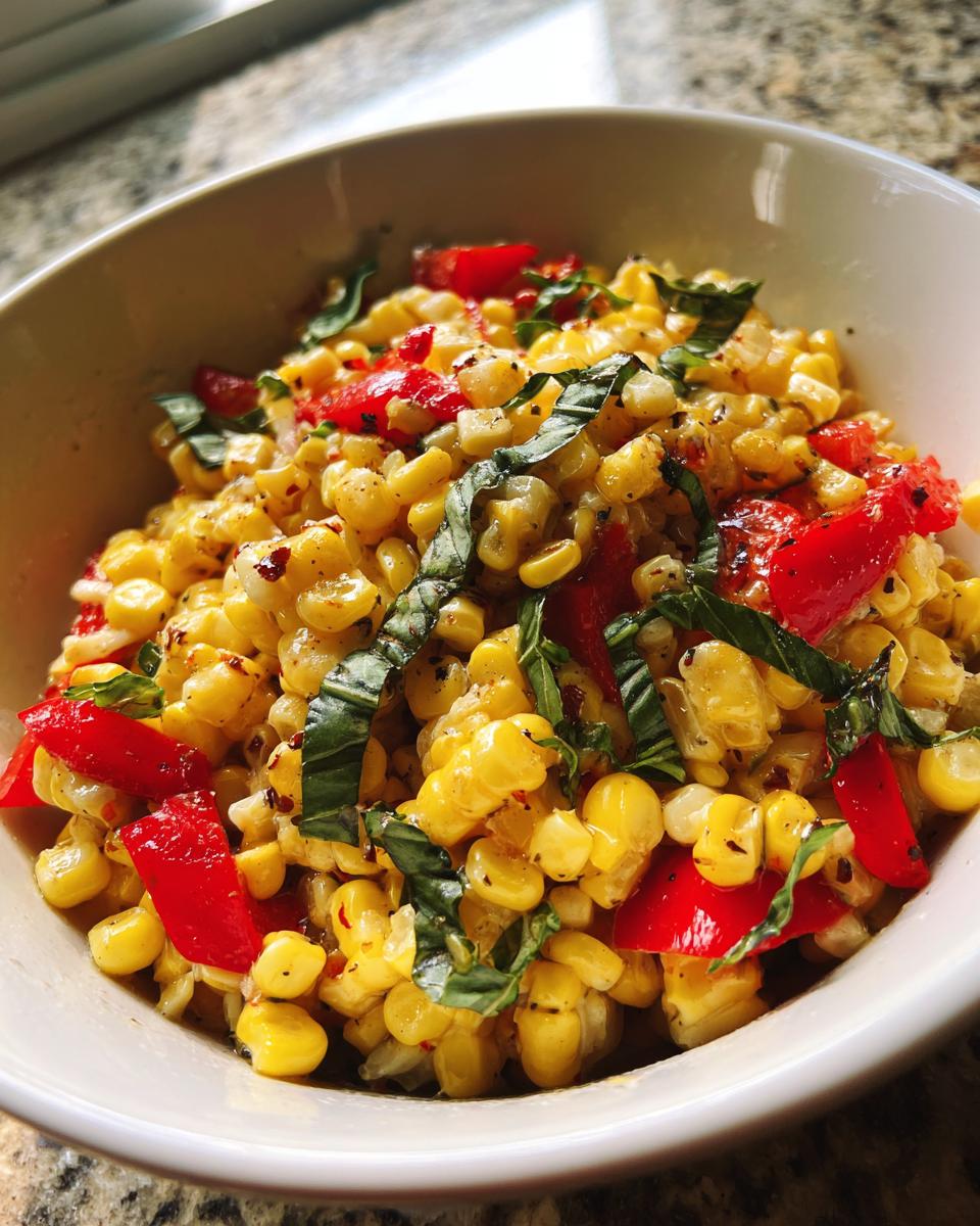 Summer Corn Salad with Basil Vinaigrette - detail 1