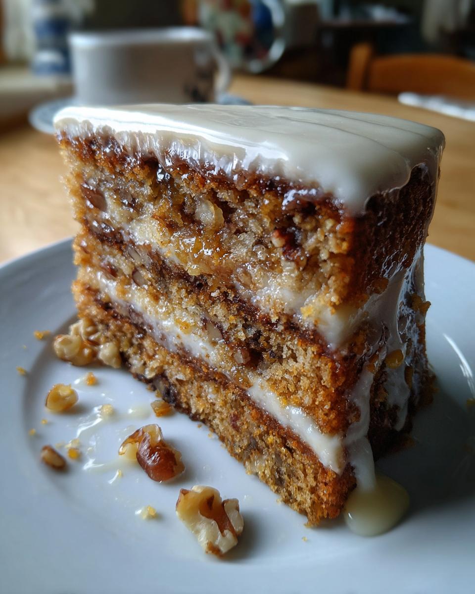 Walnut and Date Spice Cake with Orange Blossom Glaze - detail 1