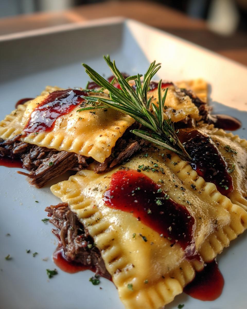 Beef Wellington Ravioli with Red Wine Reduction - detail 1
