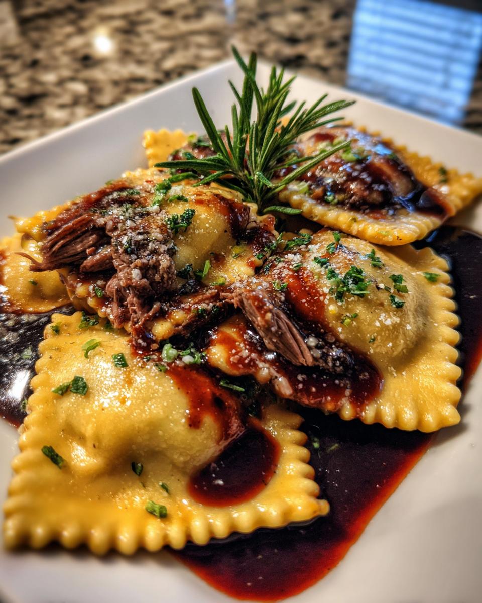 Beef Wellington Ravioli with Red Wine Reduction - detail 3