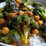 Chickpea Broccoli Stir Fry with Garlic Sauce