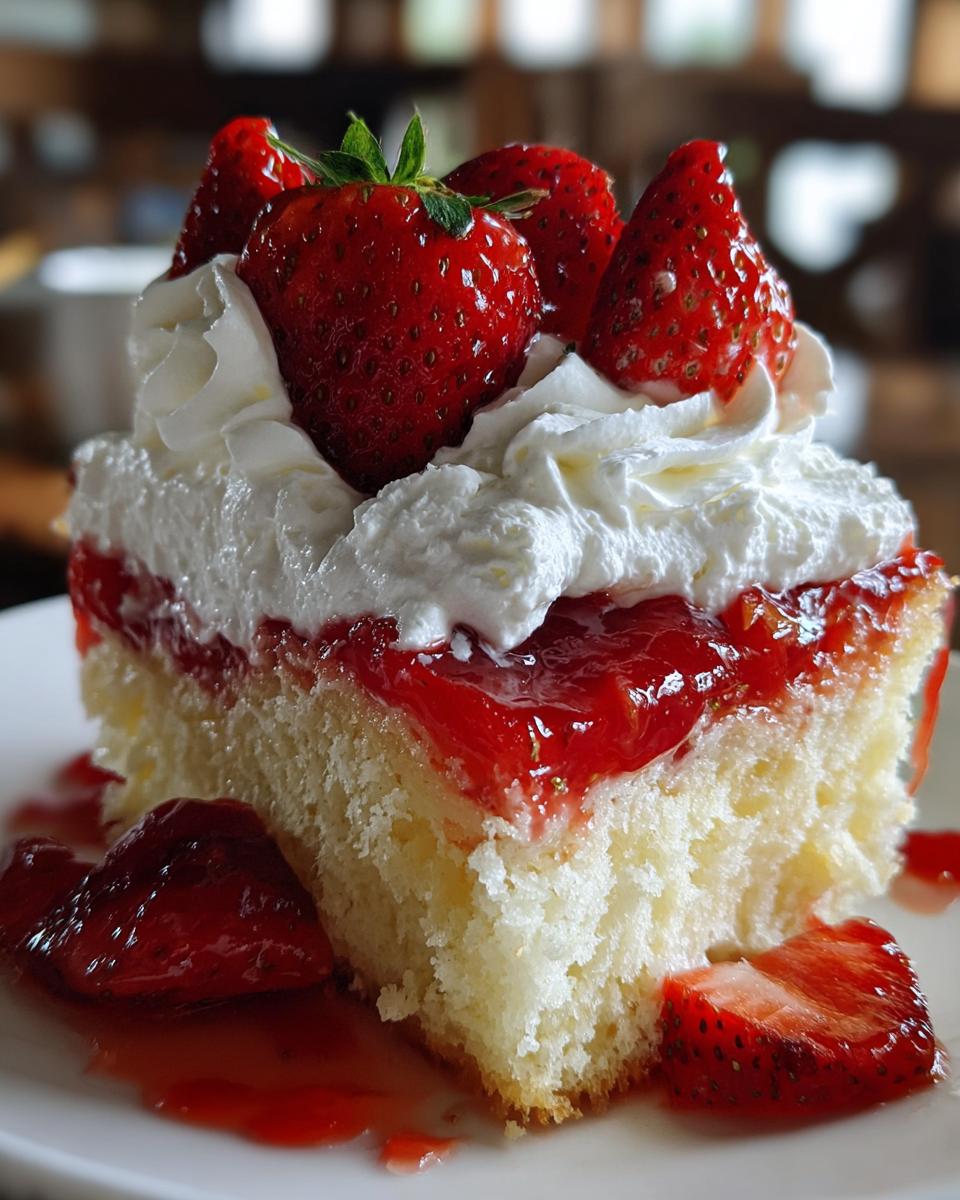 Classic Strawberry Poke Cake - detail 1