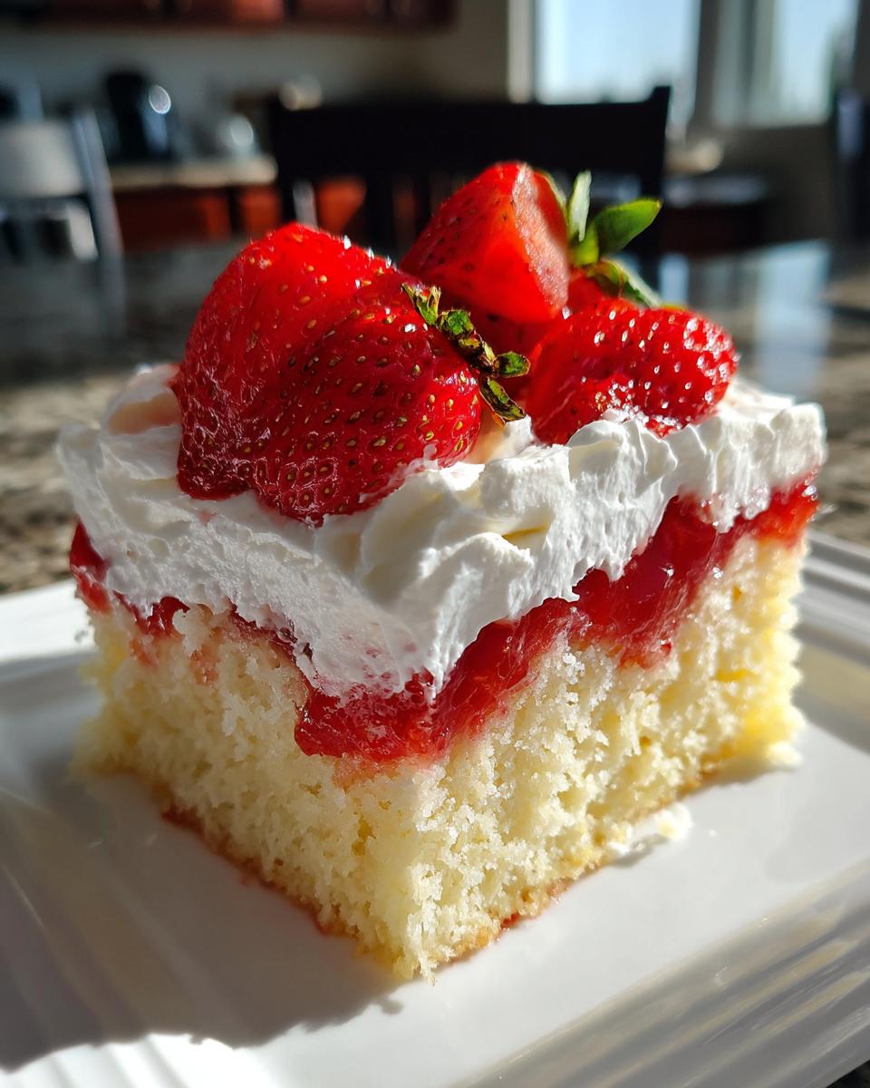 Classic Strawberry Poke Cake - detail 3
