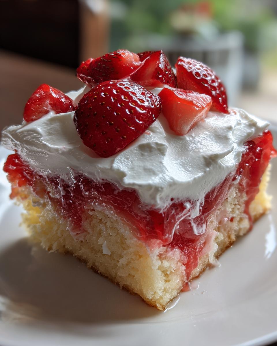Classic Strawberry Poke Cake - detail 4