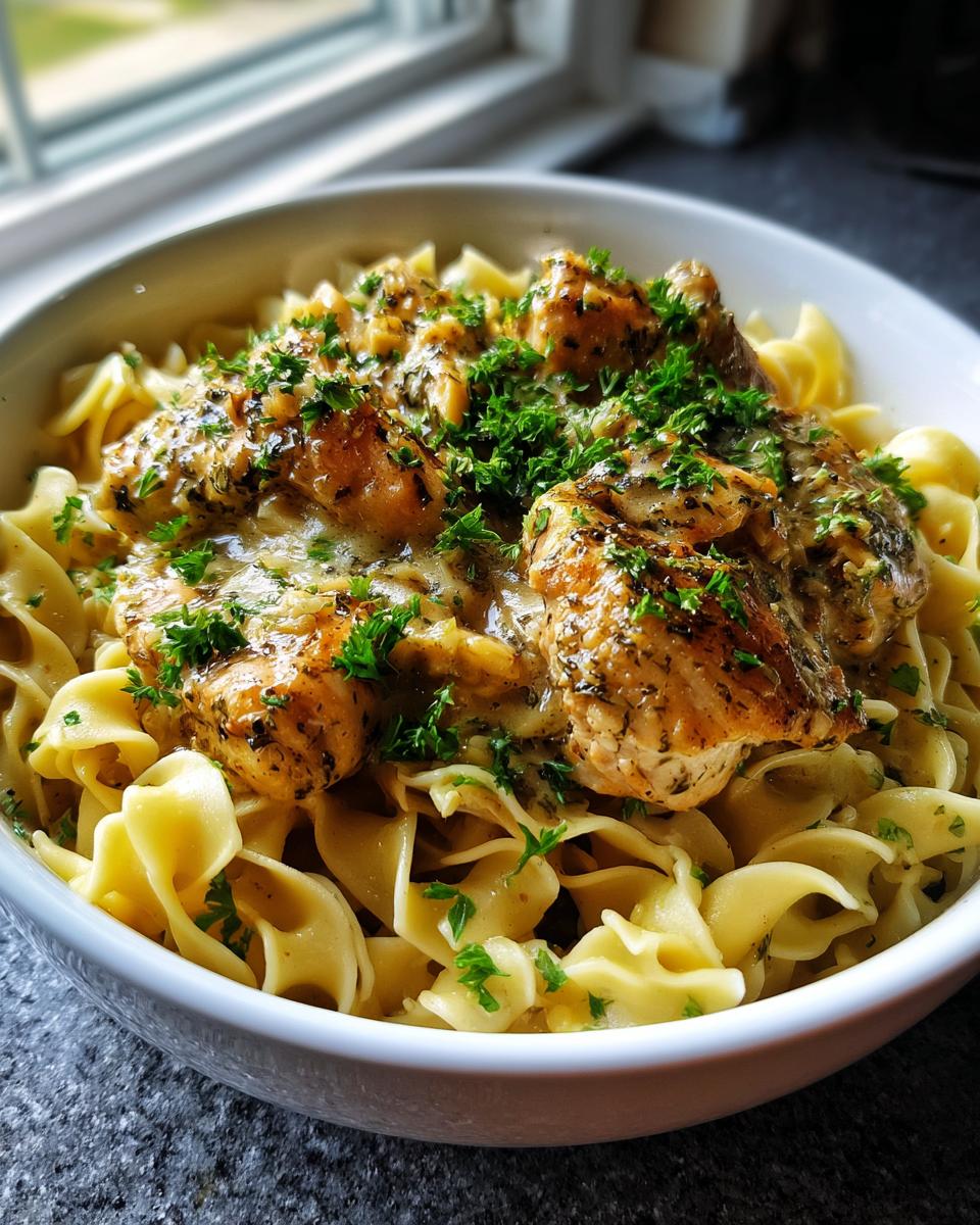 Creamy Garlic Chicken with Buttered Noodles - detail 3