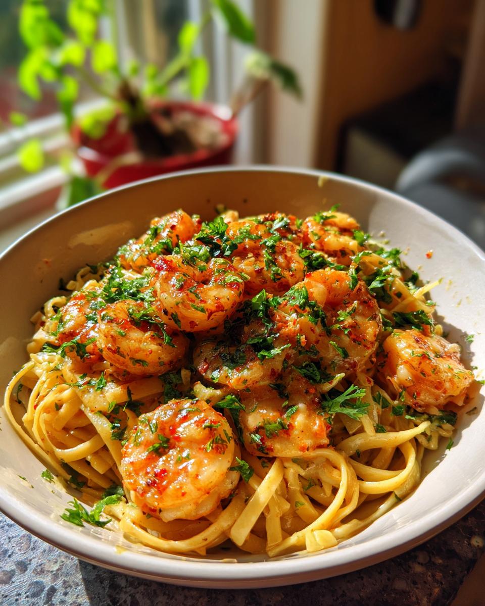 Creamy Mozzarella Shrimp Pasta - detail 1