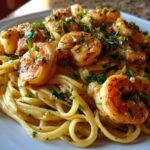 Creamy Mozzarella Shrimp Pasta