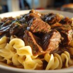 Crockpot Beef Tips and Noodles