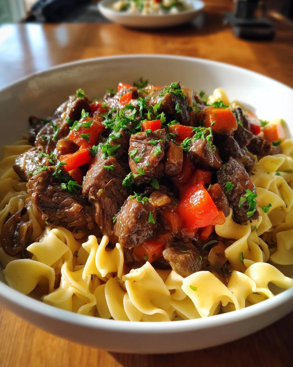 Crockpot Beef Tips and Noodles - detail 4