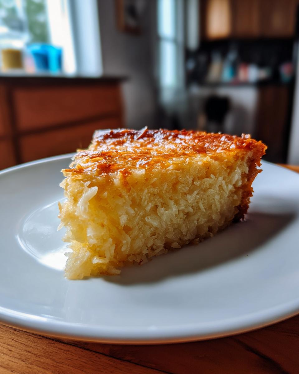 Crustless Coconut Pie - detail 3