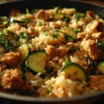 Ground Chicken and Zucchini Rice Skillet
