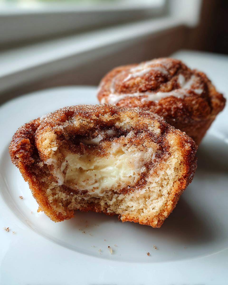 Healthy Cinnamon Roll Muffins with Creamy Centers - detail 1
