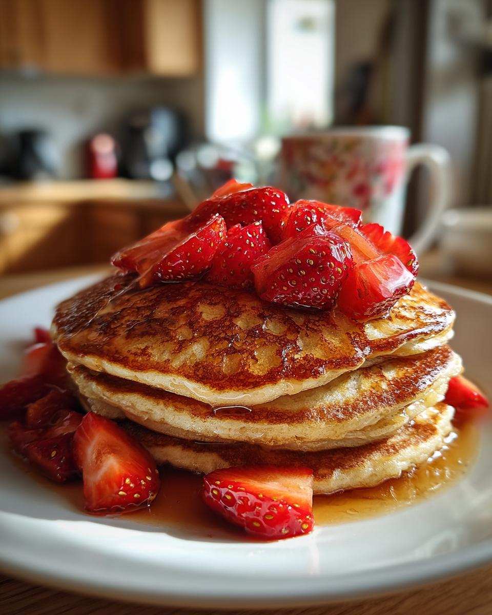 Healthy Oatmeal Pancakes with Strawberries - detail 1