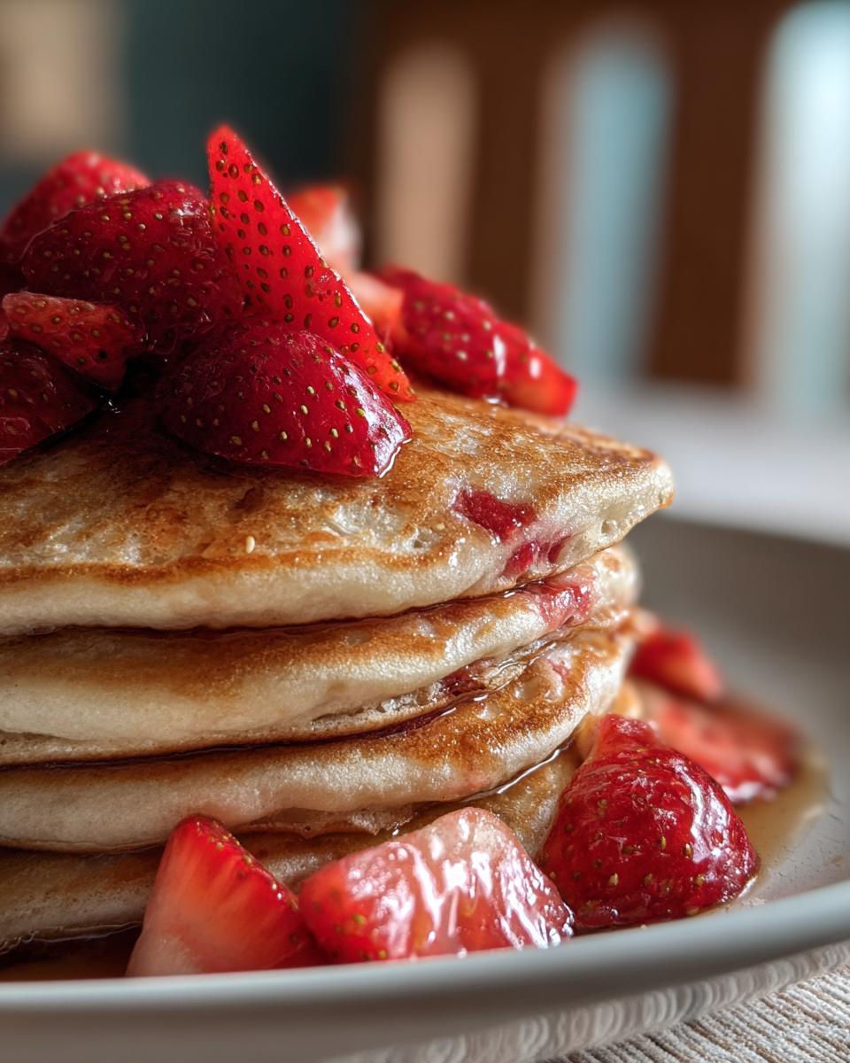 Healthy Oatmeal Pancakes with Strawberries - detail 1