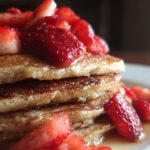 Healthy Oatmeal Pancakes with Strawberries