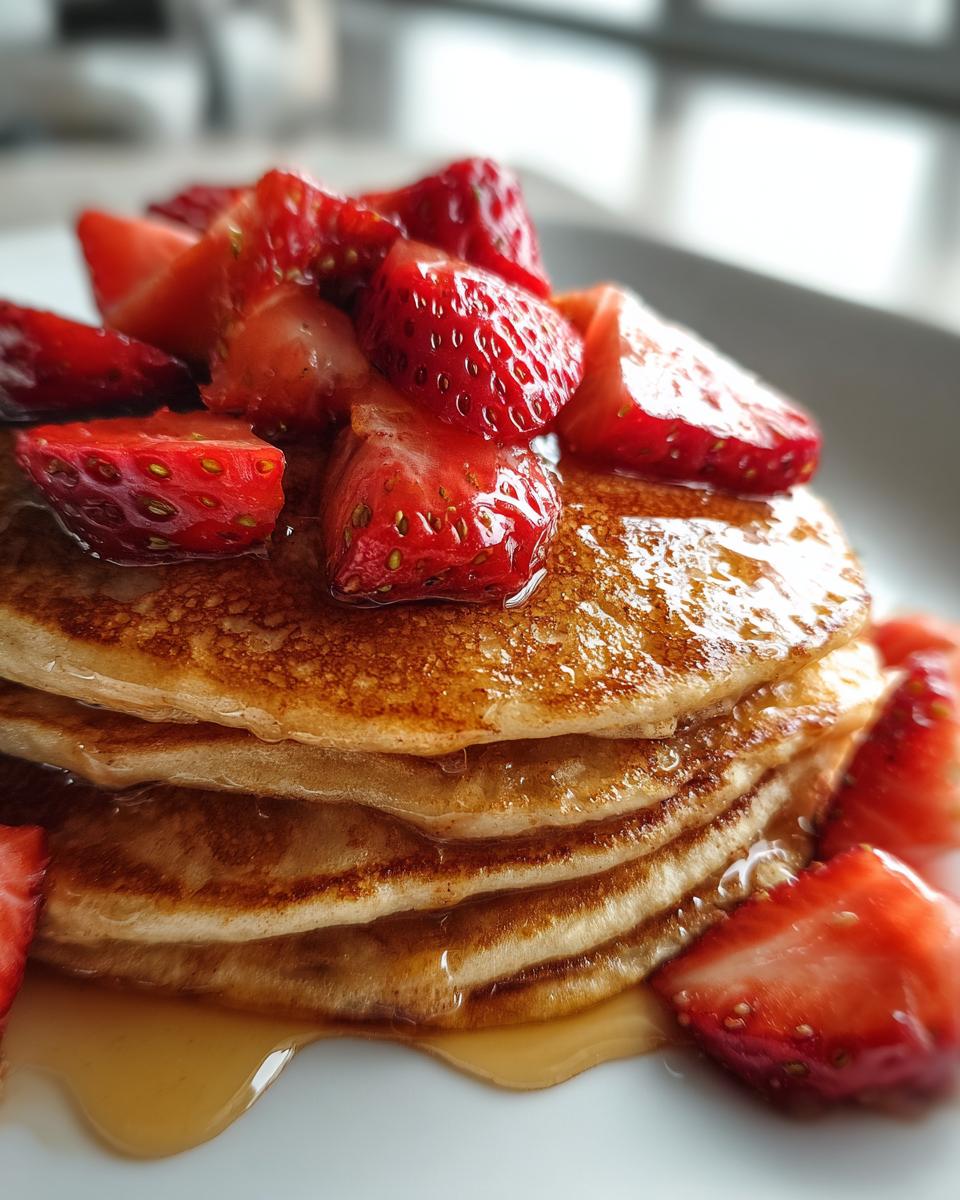 Healthy Oatmeal Pancakes with Strawberries - detail 3