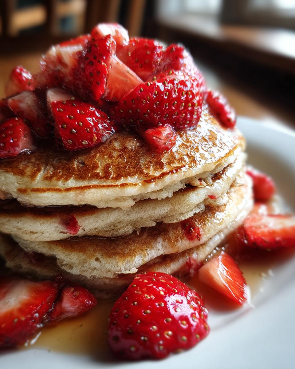 Healthy Oatmeal Pancakes with Strawberries - detail 3