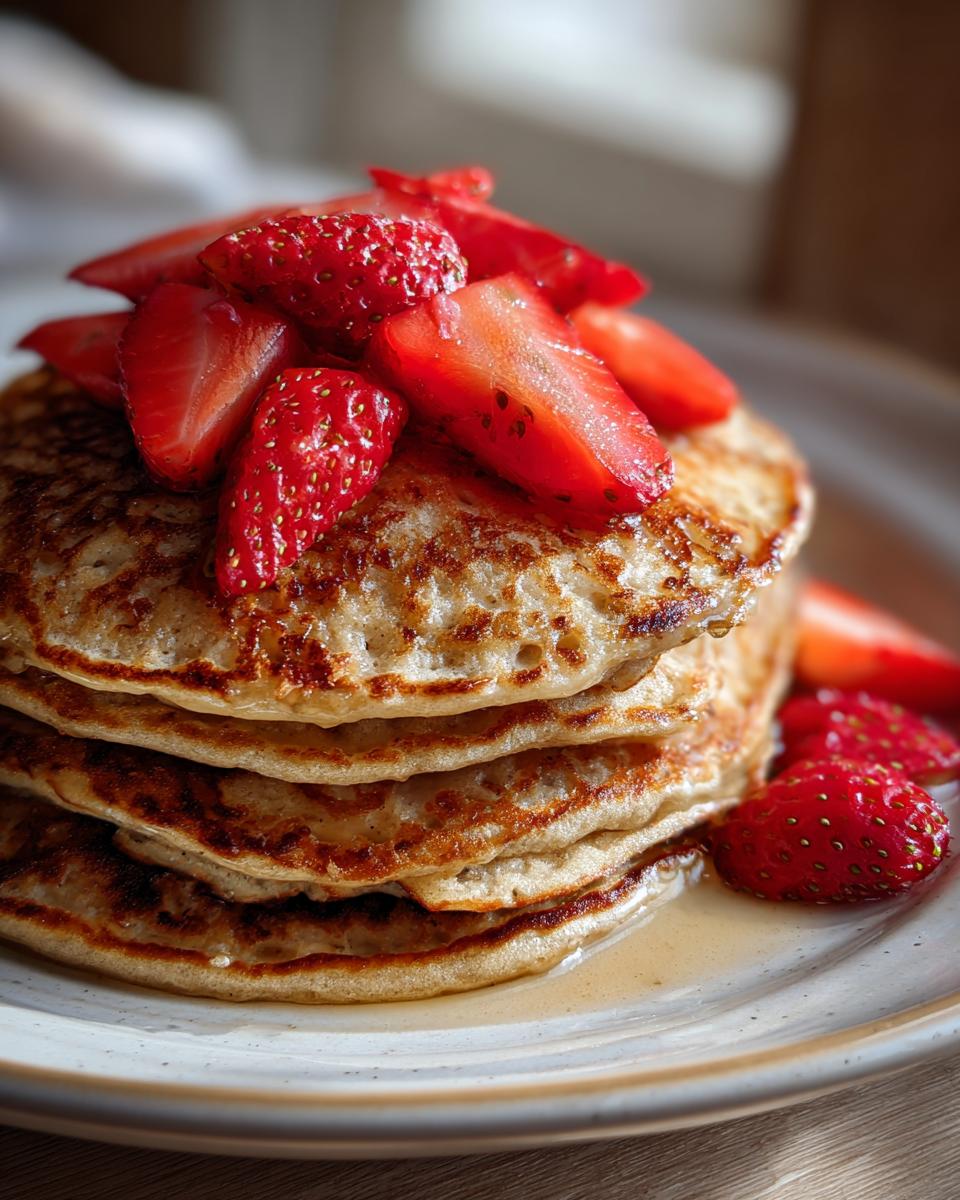 Healthy Oatmeal Pancakes with Strawberries - detail 4