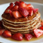 Healthy Oatmeal Pancakes with Strawberries