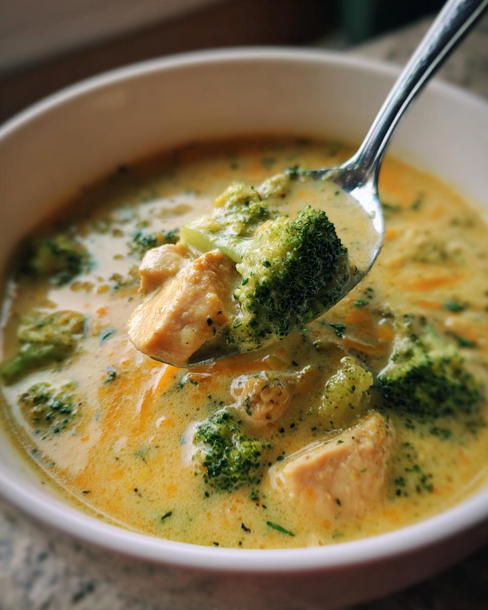 High Protein Broccoli Cheddar Soup - detail 2