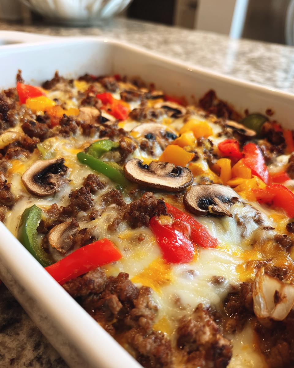 Keto Philly Cheesesteak Casserole - detail 1