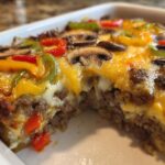 Keto Philly Cheesesteak Casserole